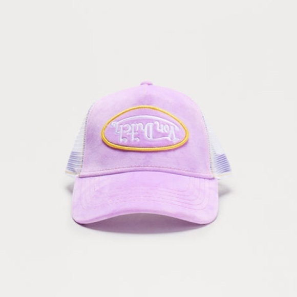 AUTHENTIC Von Dutch Purple/Lavender Velvet Trucker Hat ~ NEW with Hologram
